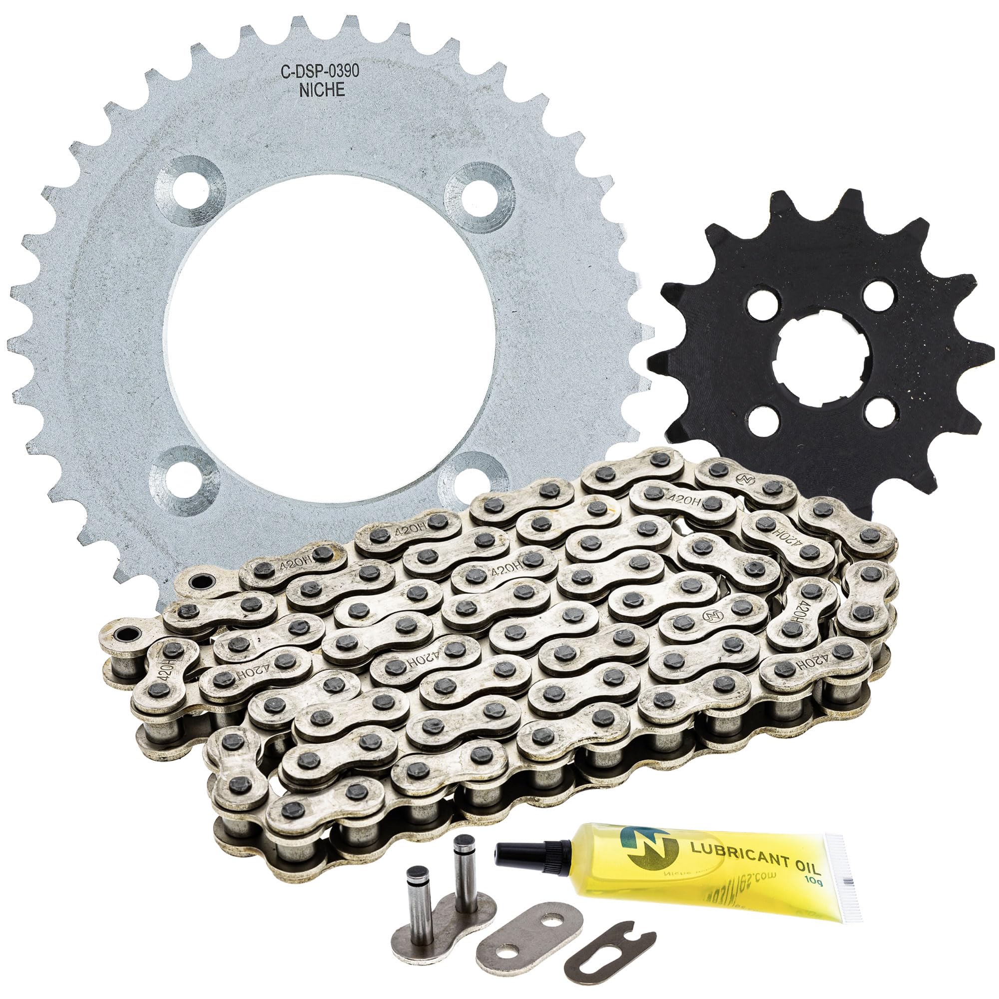 NICHE Drive Sprocket Chain Combo for Honda CRF110F Front 14 Rear 38 Tooth 420 Standard 86 Links