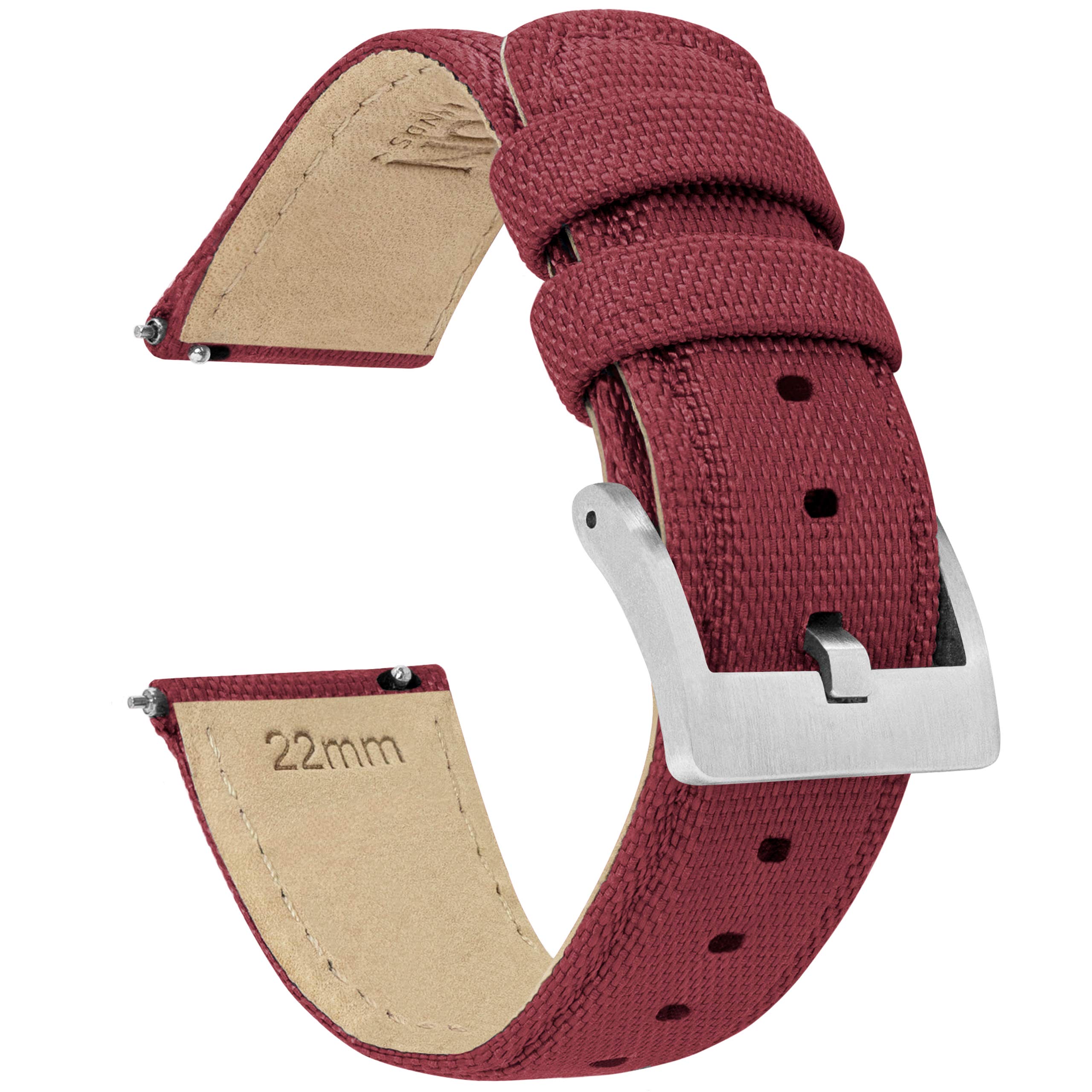 BARTON Sailcloth Quick Release Premium Nylon Weave Choice of Color and Width 18mm, 19mm, 20mm, 21mm, 22mm, 23mm, 24mm