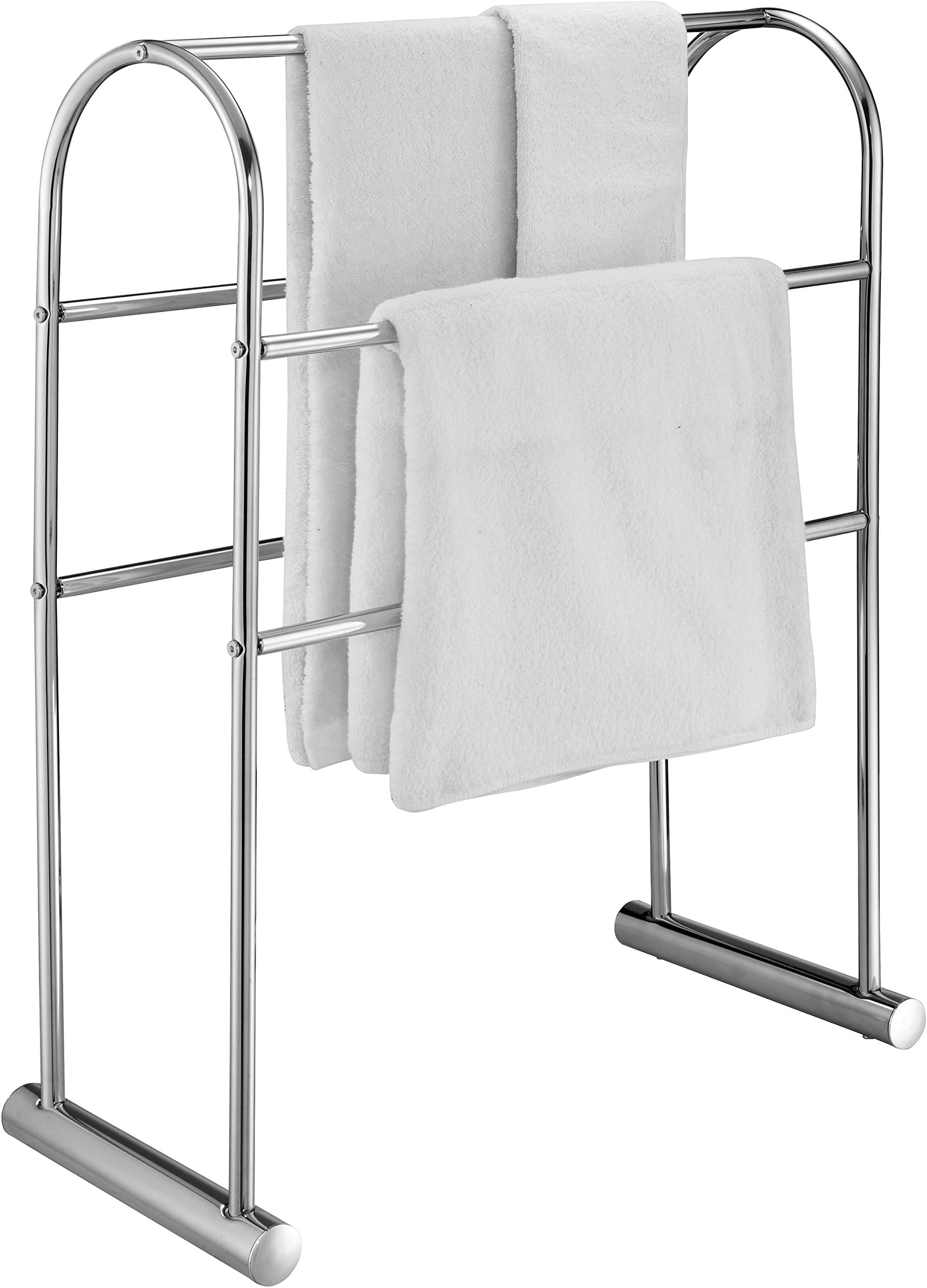 Amazon.com: MyGift 32 Inch Silver Chrome Plated Metal Freestanding ...