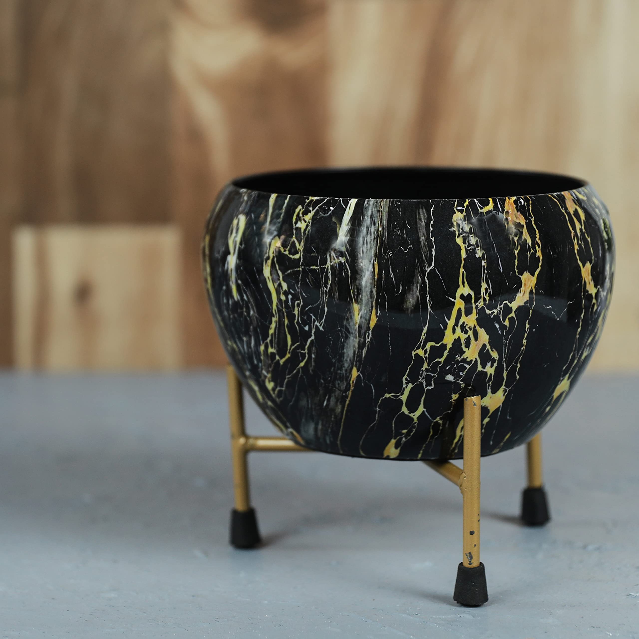 Tuxédo Black Textured (1 Pcs)- Flower Pot Ceramic Look Finish for Indoor Plants with Stand -Decorative Plant Pots for Indoor Plants Rust Free Metal Plant Pots for Living Room, Balcony Black Textured (B09HVDFG9J) Amazon Price History, Amazon Price Tracker