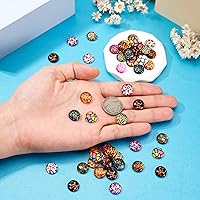 Vista 6 de Craftdady Cabujones de cristal impresos con piel de animal, 0.472 in, media redonda, parte trasera plana, cabujones de cúpula de cristal