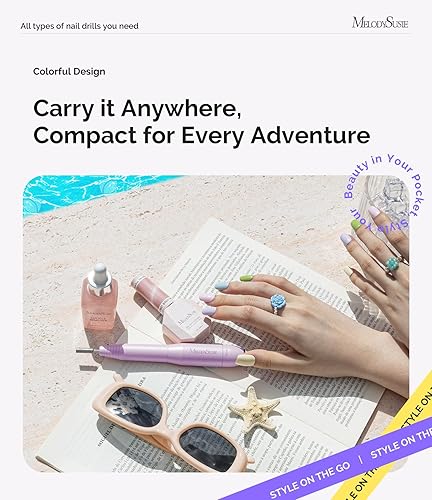 Miniatura 15 de MelodySusie - Kit de torno eléctrico PC120I negro con lima portátil para uñas de gel y acrílico, incluye fresas, bandas de limado, dorado