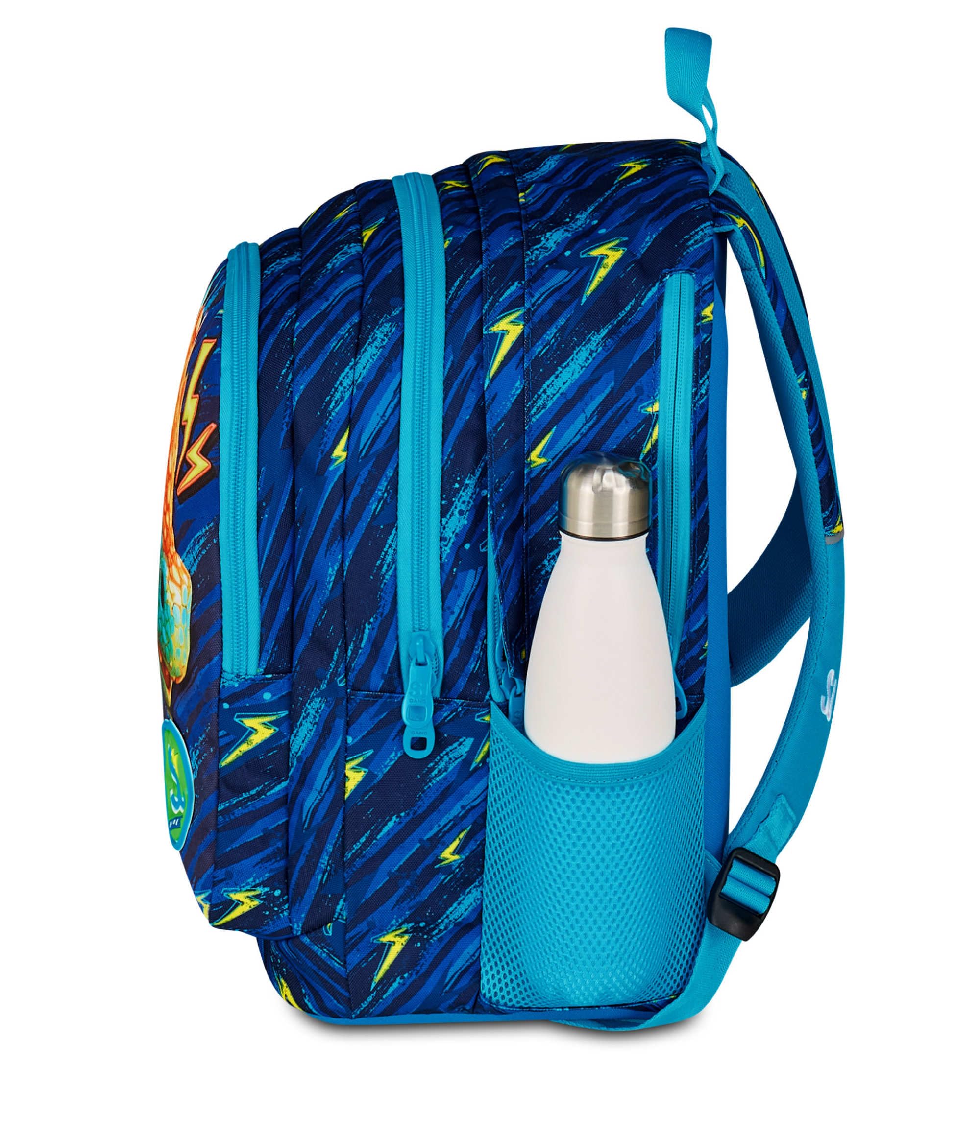 SJ GANG STYLE JAM GANG Zaino Scuola Advanced, Blu, Maxi Ali Estraibili, Doppio Scomparto e Tasca per Borraccia, 29 L, Zaino Scuola Elementare, Zaino Bambino