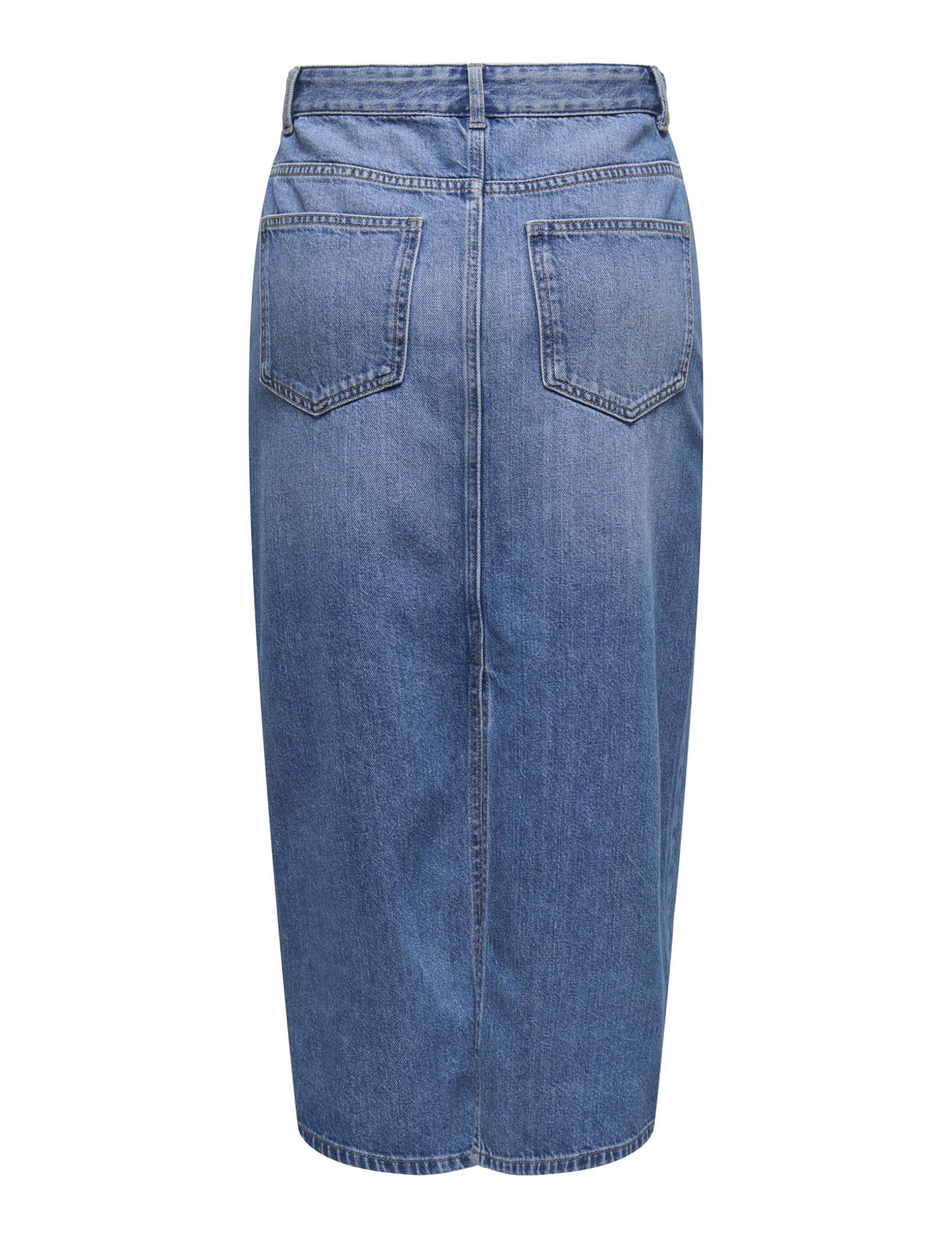 Onllumi Midi Back Slit Skirt DNM Pimnoos, niebieski (medium blue denim), L