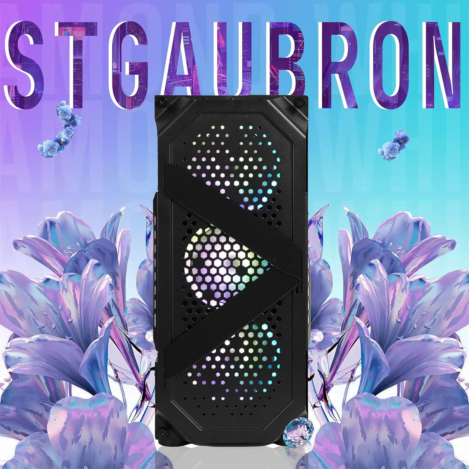 STGAubron Gaming PC Desktop Computer, Intel Core i7 up to 3.9G, GeForce RTX 3060 12G, 32GB RAM, 1TB SSD, WiFi, BT 5.0, RGB Fan x6, Windows 11 Home