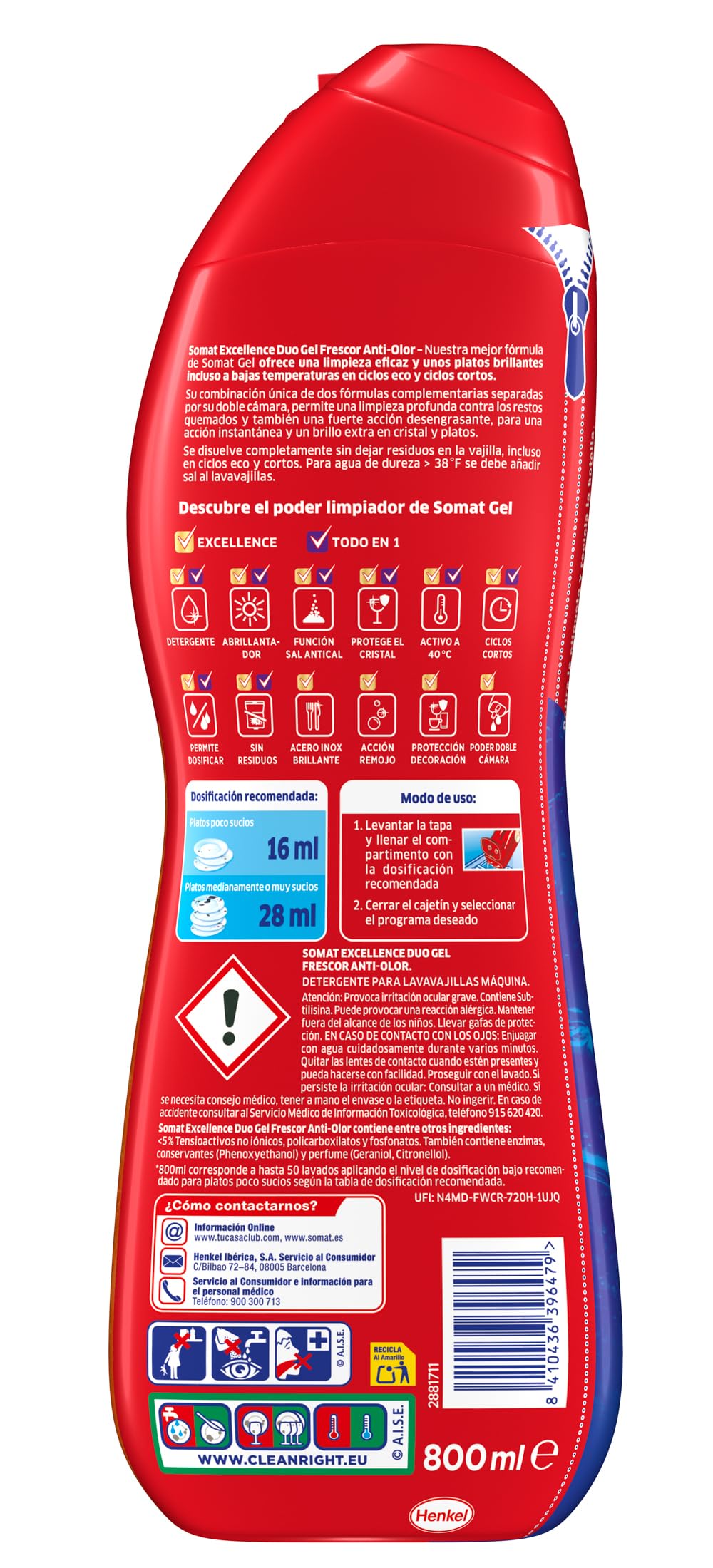 Somat Oro Żel do Zmywarek, 900 ml