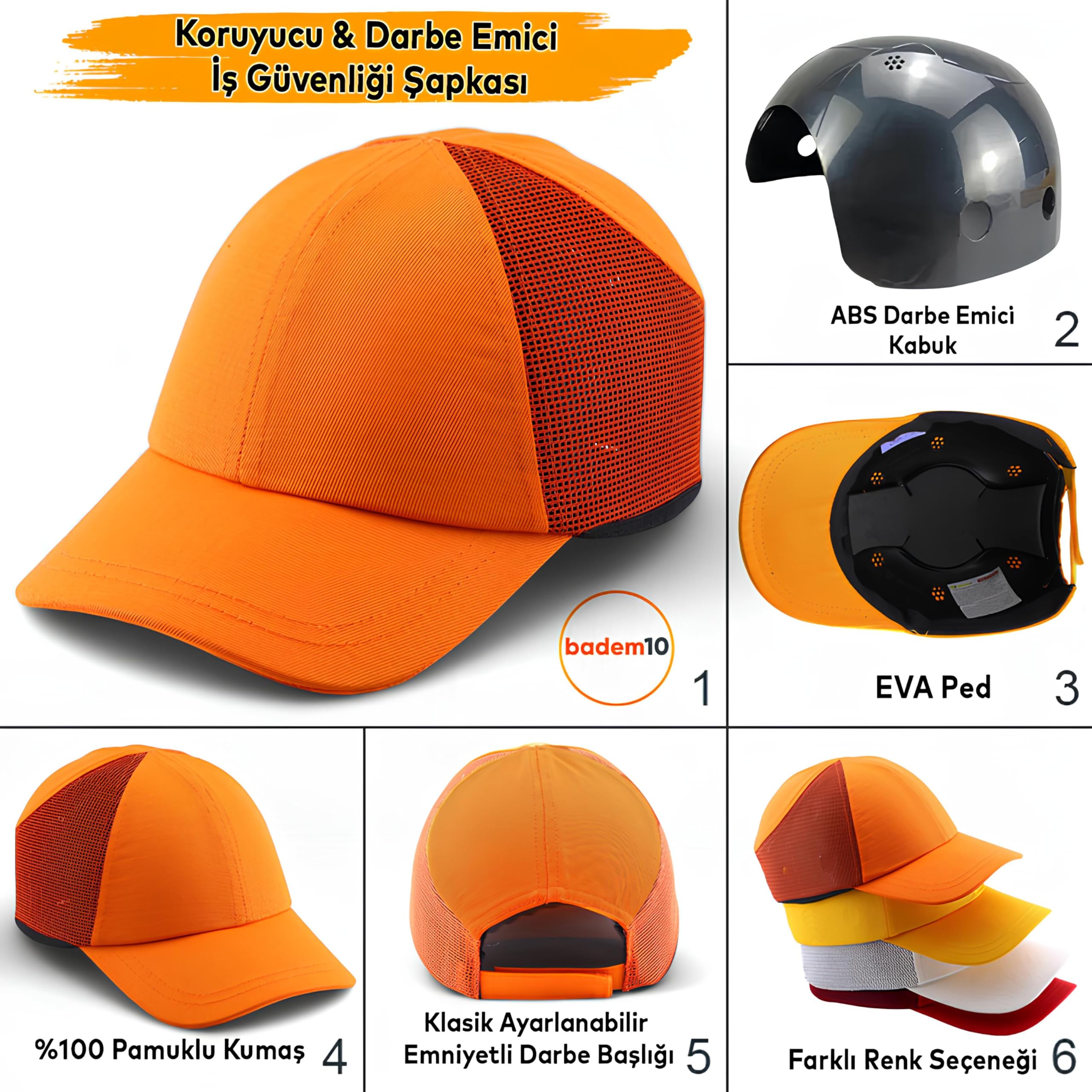 Hafif İş Güvenlik Darbe Koruyucu Koruma Baş Şapkası Bareti Unisex Kamuflaj Beyzbol Tarzı Kask Şapka
