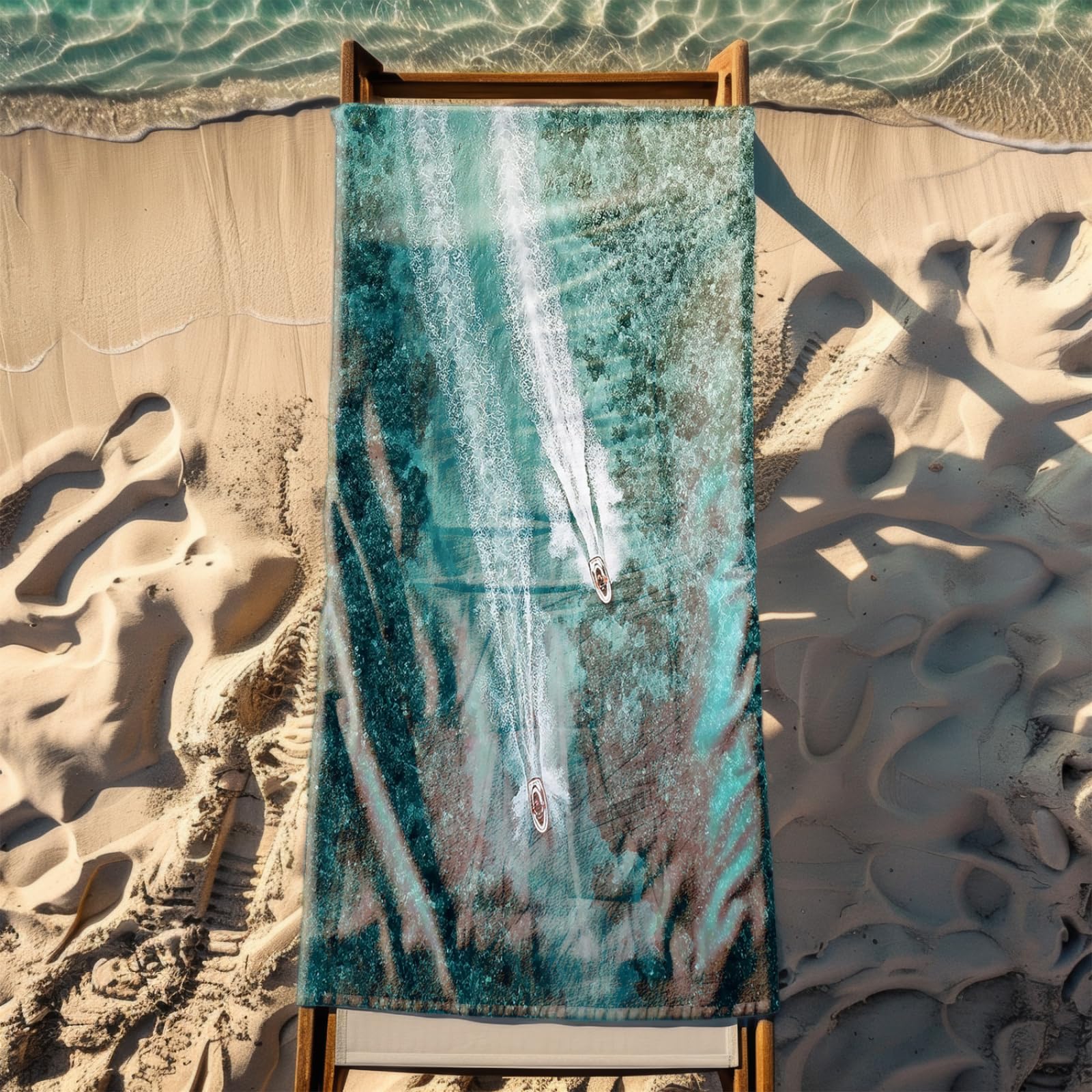 Generico Telo Mare Microfibra 200X100 Grigio Verde Mar Asciugatura Rapida Telo da Spiaggia Sabbia Per Donna Uomo Viaggi Vacanze Nuoto Campeggio
