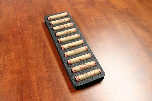 Miniatura 5 de Polar Whale Bandeja organizadora de almacenamiento de monedas enrollada, delgada, sostiene el soporte para centavos para oficina o hogar,