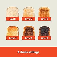 Vista 7 de BELLA Tostadora de 2 rebanadas, control de 6 ajustes de tostado con recalentar, cancelar, botones de bagel y descongelar, bandeja extraíble