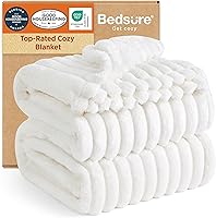 Bedsure GentleSoft Queen Fleece Blanket 90x90 - Ultra Soft Cozy Throw for Bed Couch Women Girls Off White
