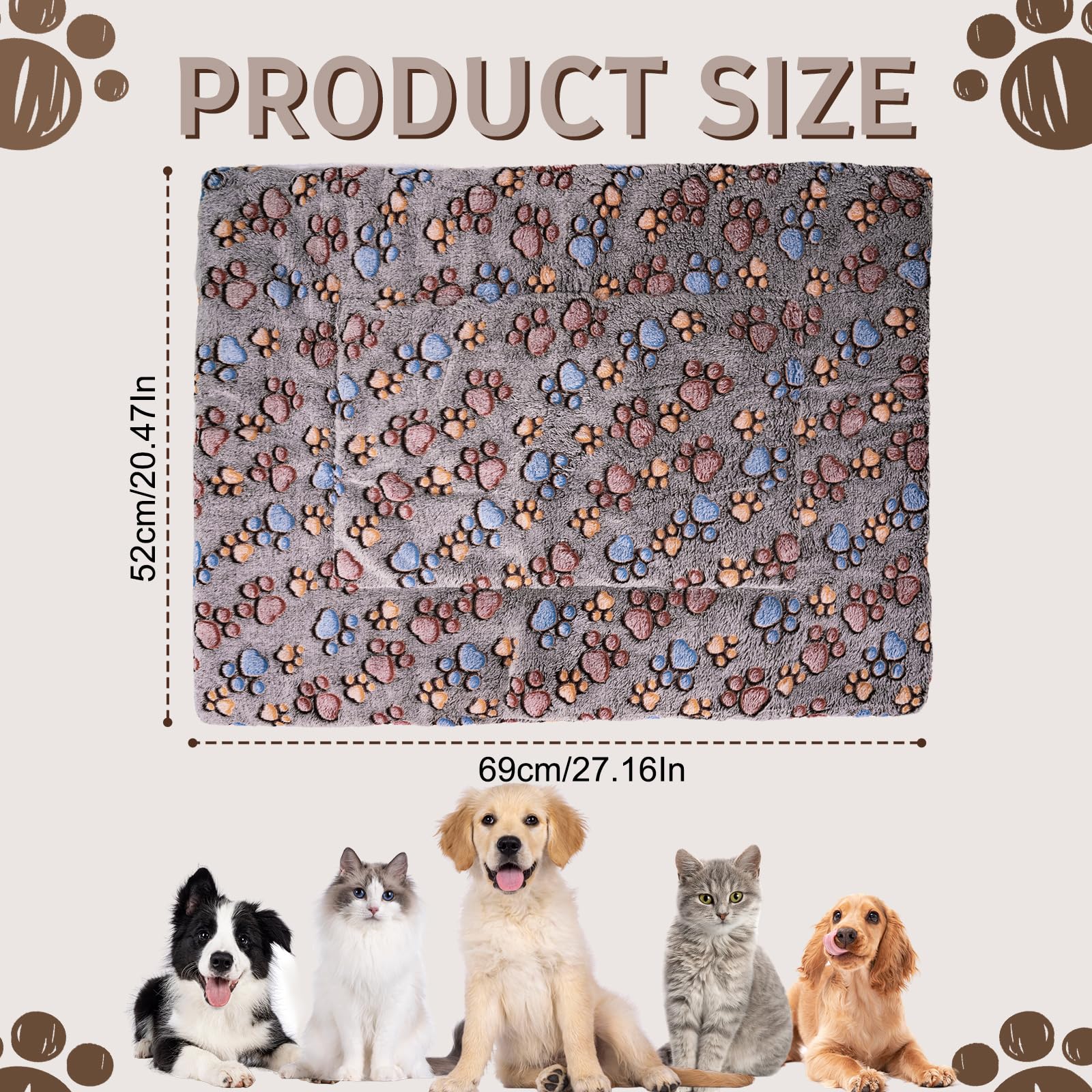MICOOYO 2Pcs Dog Crate Bed Mattress, Fleece Pet Cushion Bed Mat - Image 4