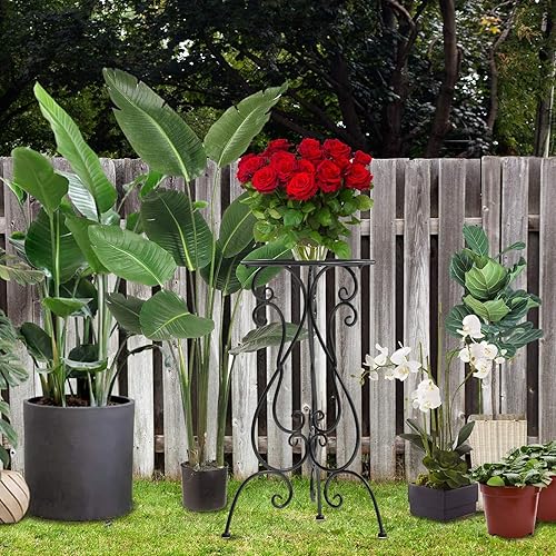 Miniatura 4 de Soporte de metal para plantas para interiores y exteriores, soporte resistente para macetas de 22.5 pulgadas de alto, soporte para pedestal para