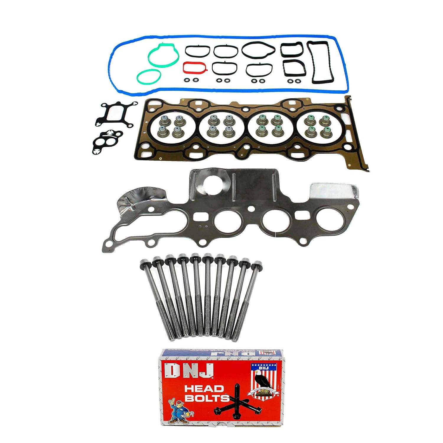 DNJ HGB485 Cylinder Head Gasket Set with Head Bolt Kit for 2010-2013 Ford Transit Connect 2.0L L4 16V DOHC 1999cc