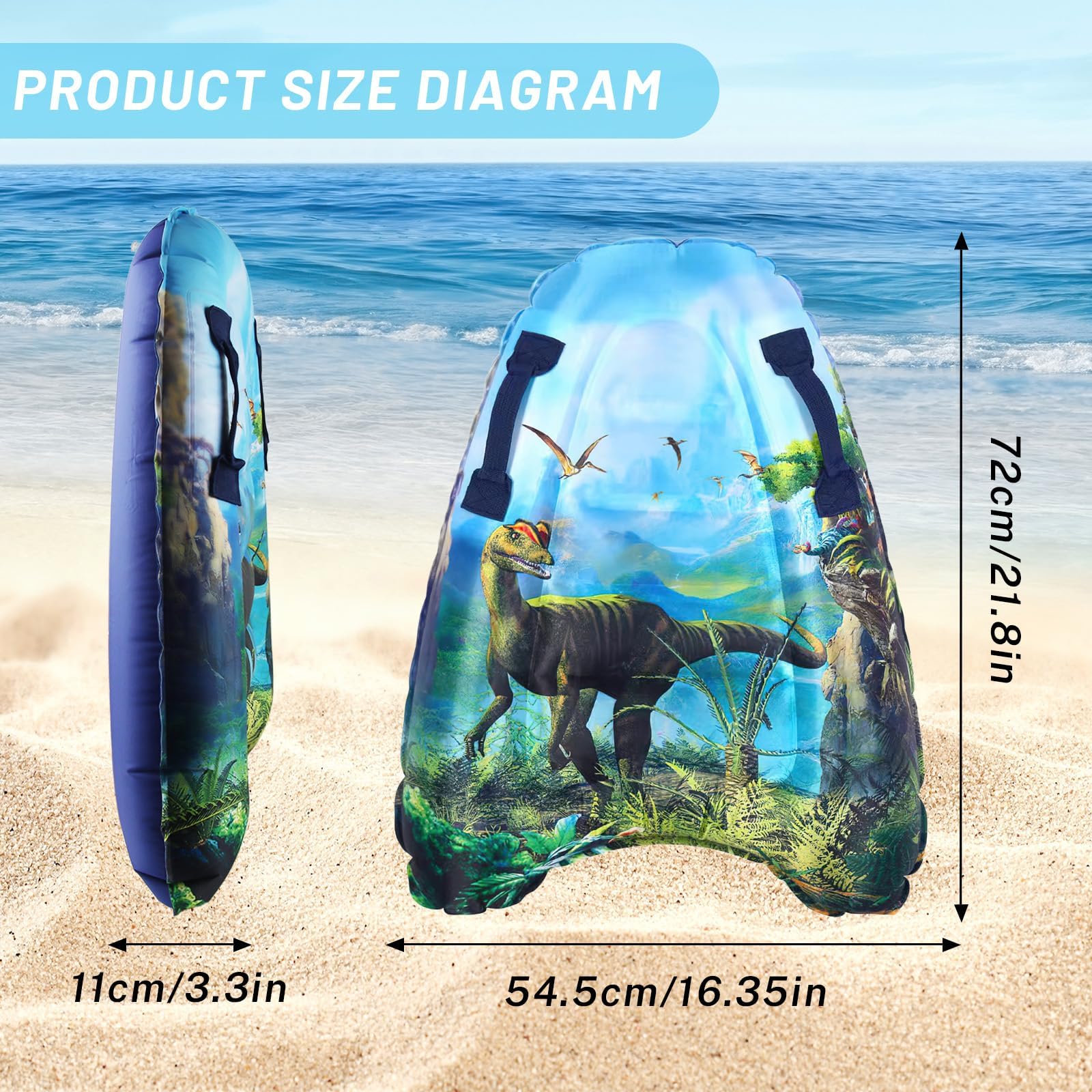 Shyllin Tabla Hinchable 75x54.5 cm Surf Inflable con Asa Bodyboard