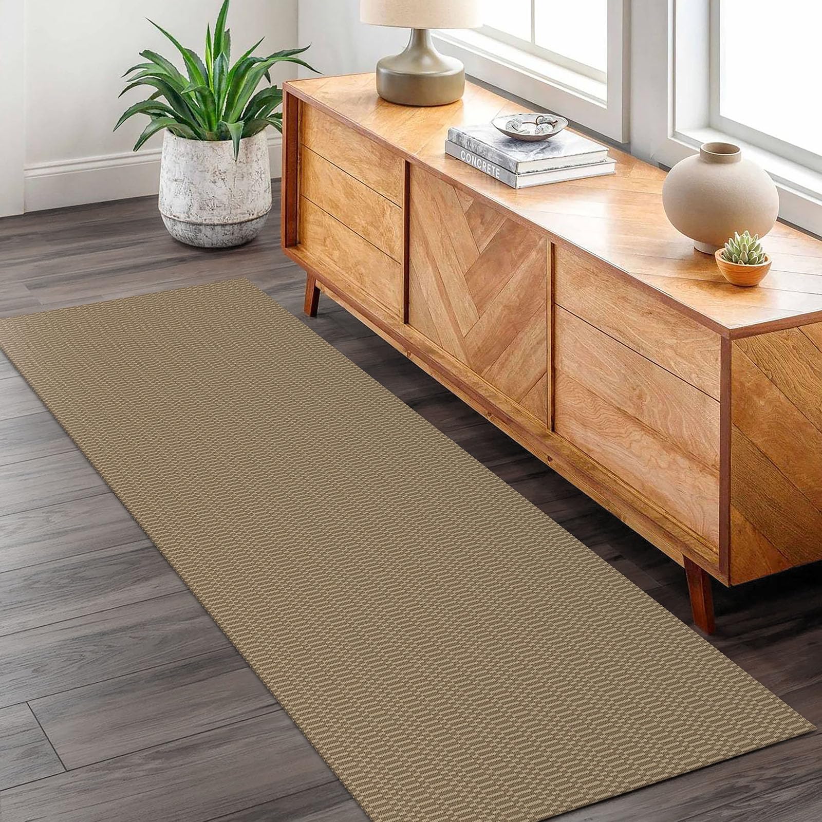 KOZYFLY Washable Runner Rug, 2x6 Ft, Beige/Khaki — image 1