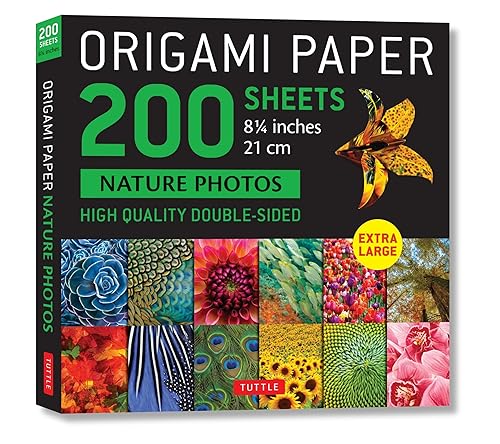 Origami Paper 200 Sheets Nature Photos: Extra Large Tuttle Origami Paper: High-quality Double Sided Origami Sheets Printed With 12 Different ... (Instructions for 6 Projects Included)
