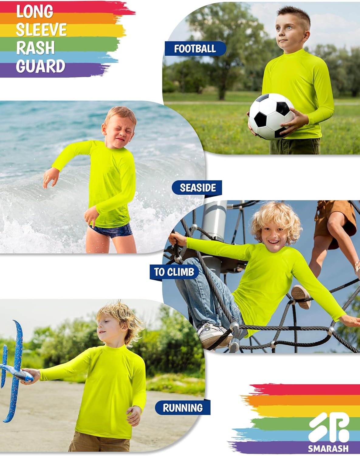 Boys Rash Guard Swim Shirts Long Sleeve UPF 50+ Swimwear Toddler Kids Sun Protection SPF Water Surfing Swimming Shirts 0-16Y - Image 5