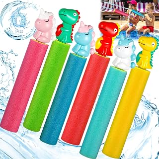 ZZXLOPEZ Pistola de Agua de Espuma, Pack de 6 Pistola de Agua Niños, Pistola De Agua De Espuma De Colores, Juguete de Pistolas de Agua para Niños para Piscina Jardín Playa para Niños Adultos