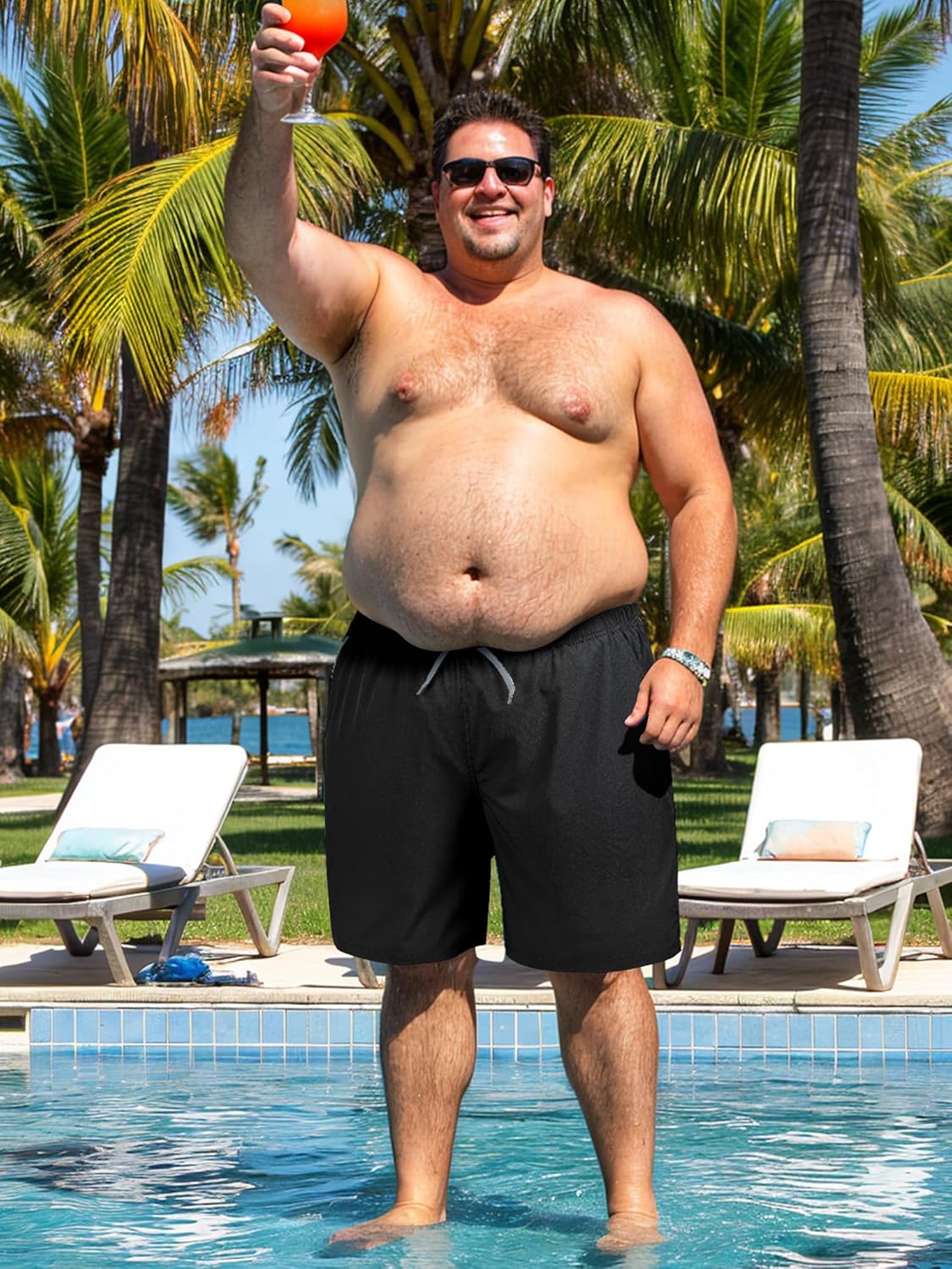 Arcweg Men's Big & Tall Swim Trunks - Quick Dry Board Shorts with Compression Liner & Zipper Pockets (2X-6X) - Image 3