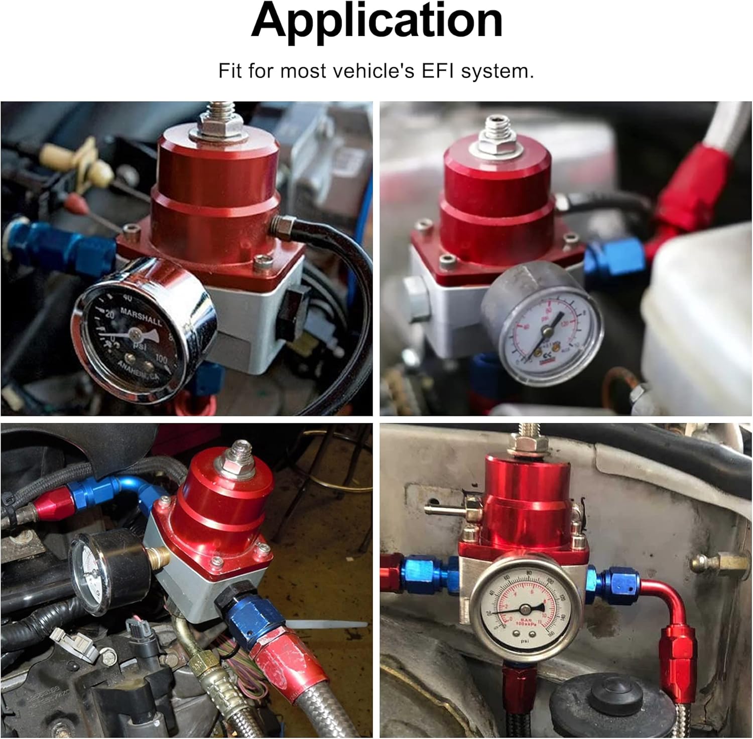 EVIL ENERGY Fuel Pressure Regulator 6AN EFI Bypass Return Adjustable (20-75PSI, 75-120PSI)