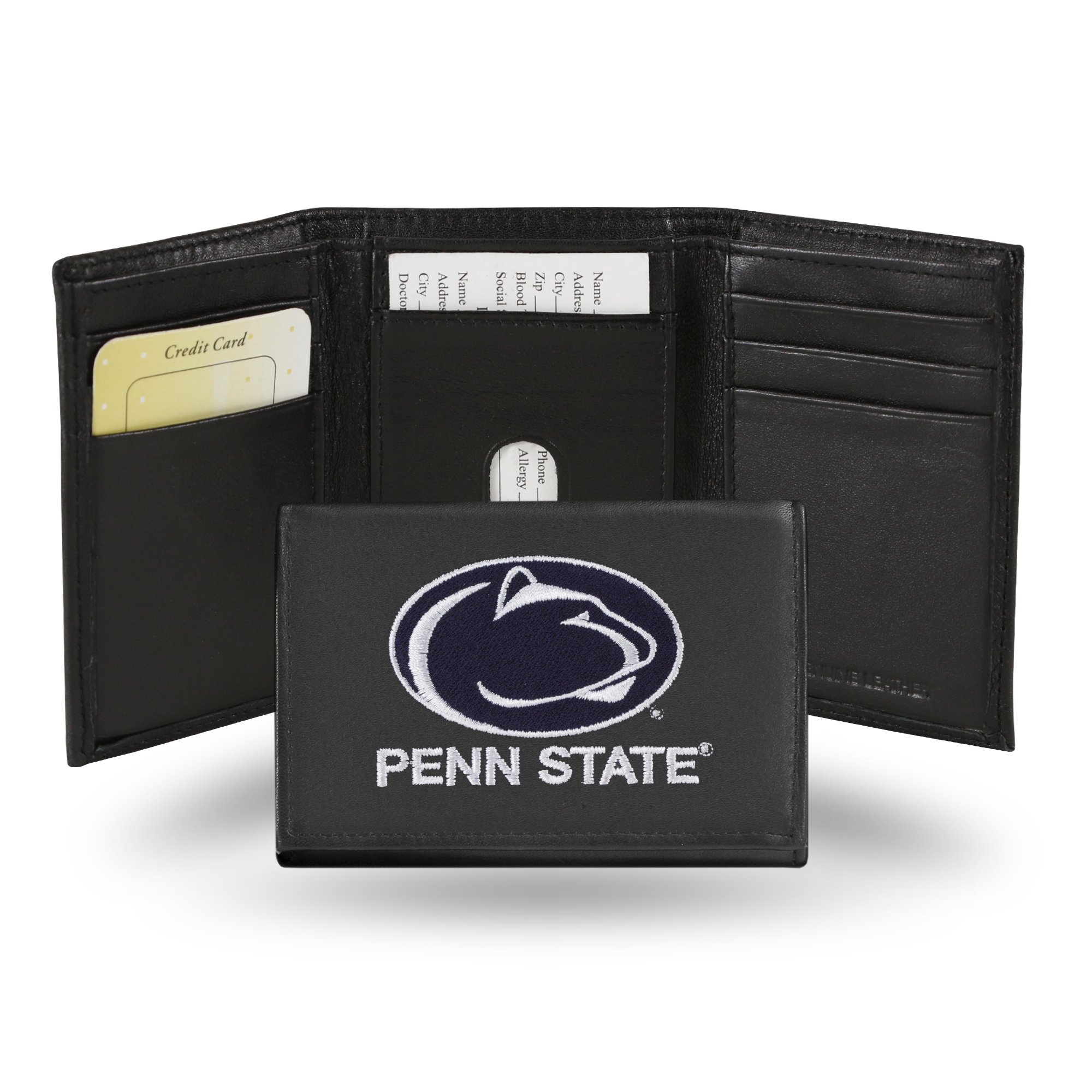 Rico Industries NCAA Alabama Crimson Tide Genuine Leather Trifold Wallet - Embroidered Logo