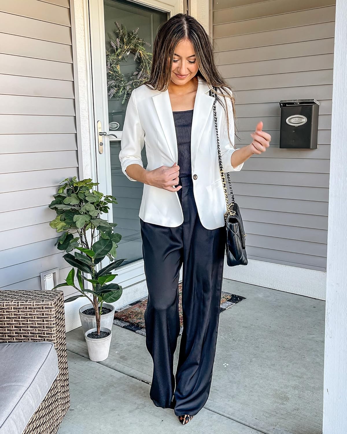 LookbookStore Blazers for Women Suit Jackets Dressy 3/4 Sleeve Blazer Business Casual Outfits for Work - Image 6