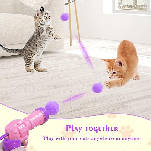 Miniatura 5 de Juguetes interactivos para gatos de interior, juguetes para gatos, juguetes para gatos de interior, bolas de pompón, juguete de bola de peluche para