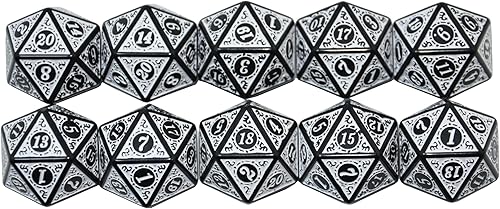 Vista 24 de SmartDealsPro Paquete de 10 dados poliédricos D20 de 20 caras para juego de mesa DND RPG MTG (mezcla de colores)