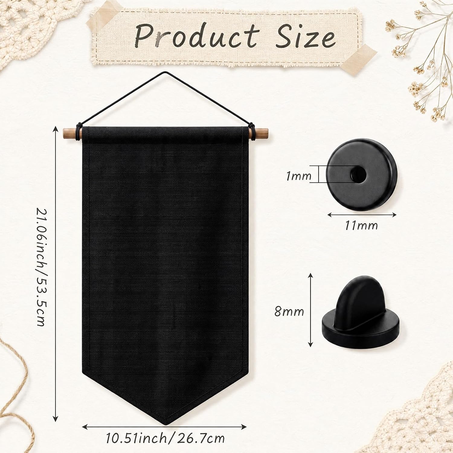 Wall Hanging Brooch Jewelry Storage Case Canvas Display Stand