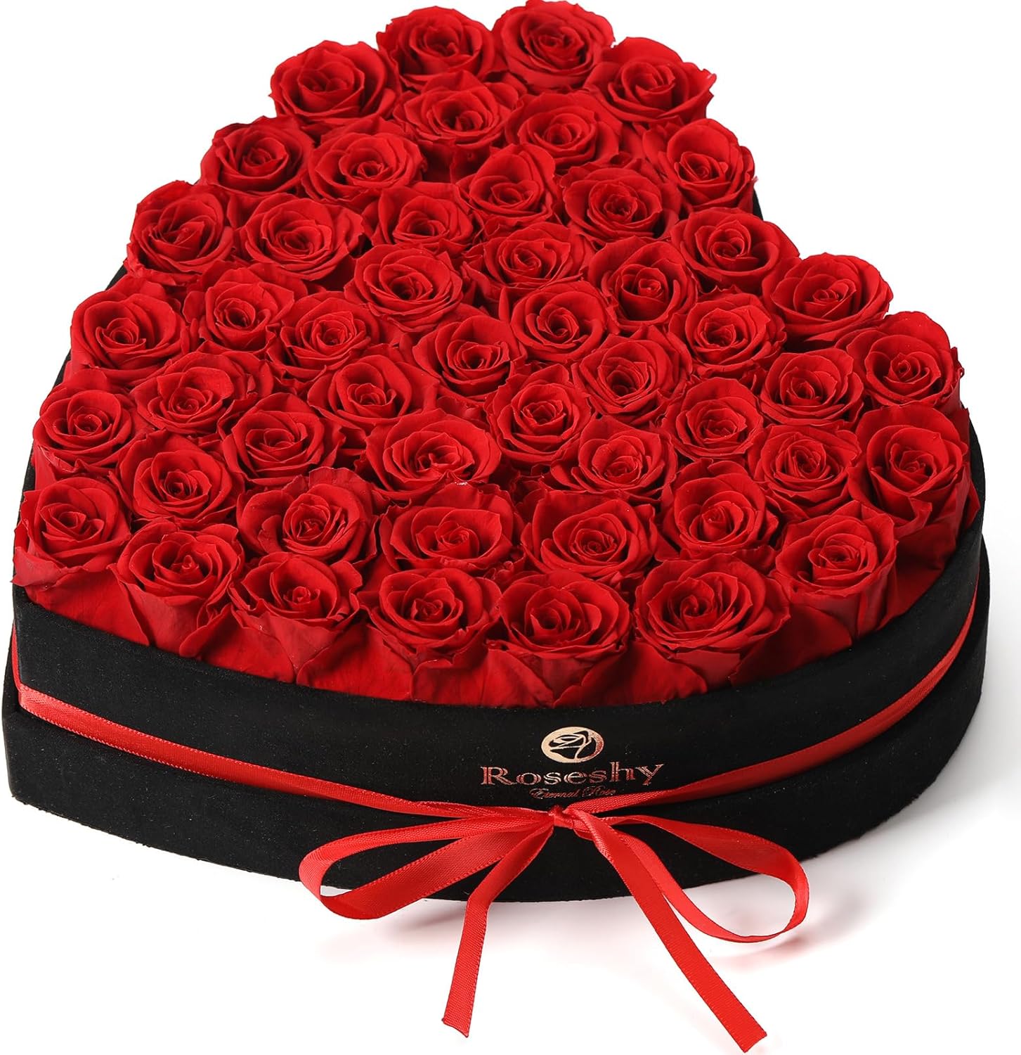 Valentines Day Flowers Roses Gifts for Her,28pcs Red Forever Preserved Roses in Heart Shape Gift Box,Valentines Day Delivery Prime Gifts-Roses Gifts for Women,Mom.