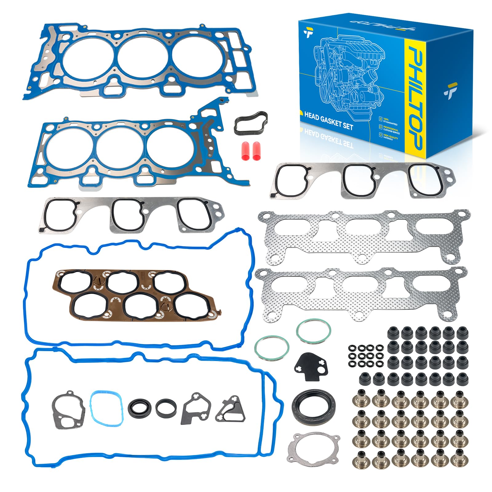 PHILTOP HS26376PT-3 Head Gasket Set Fit for Pontiac G8 2008-2009, for 3.6L Engine Cylinder Head Gasket Kit