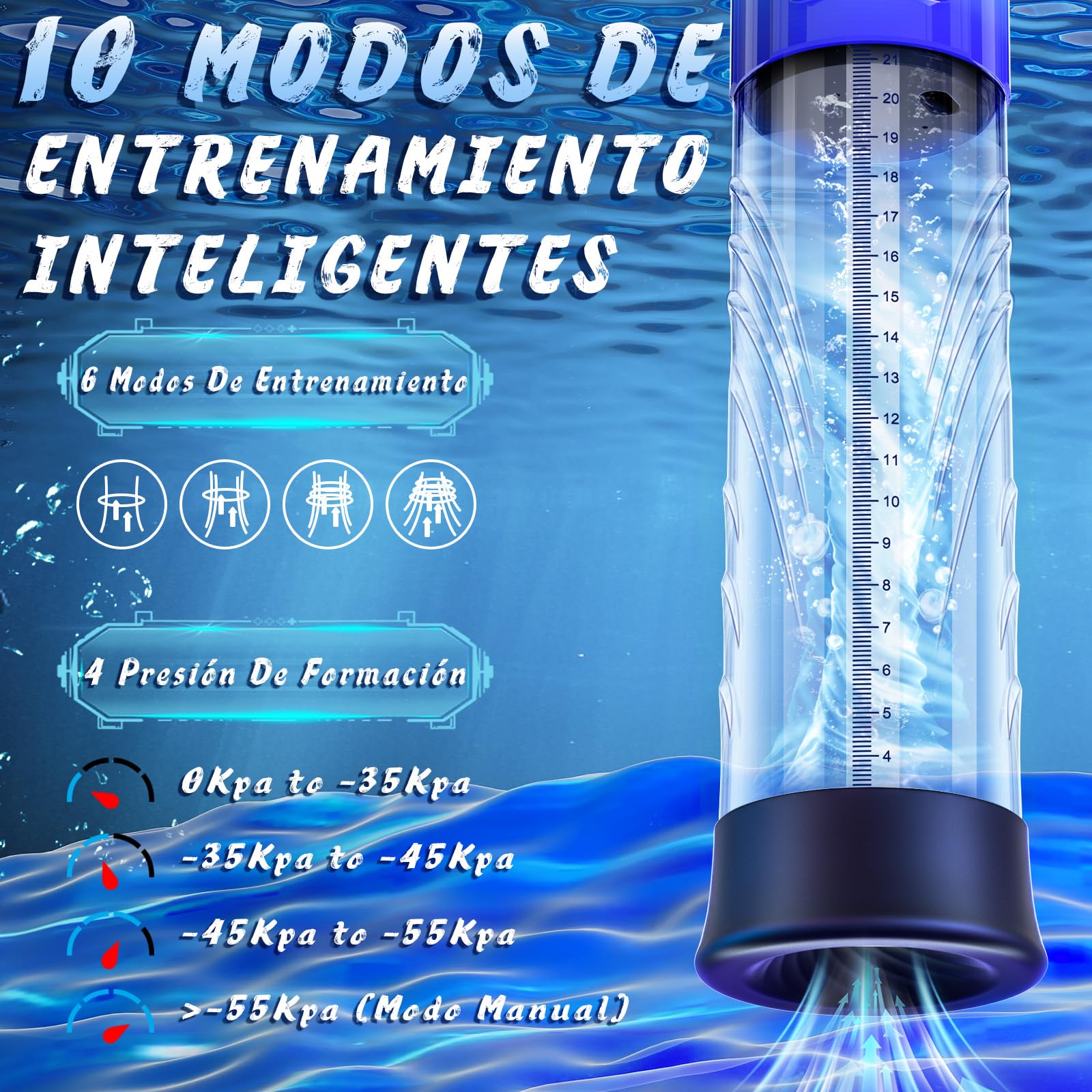 Bomba de Pene Juguete Sexual para Hombres - Bomba de Vacío Juguetes Eróticos para Pareja Sexuales Masturbádores Masculino para Alargador de Pene, 3D Textura de Bolsillo Coño con Anillos para el Polla