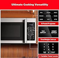 Vista 5 de Galanz GLOMJA17S2B-10 Microondas sobre la estufa, modo ahorro de energía/ECO, cocción exprés de 30 segundos, 9 programas de cocción automática, 1000