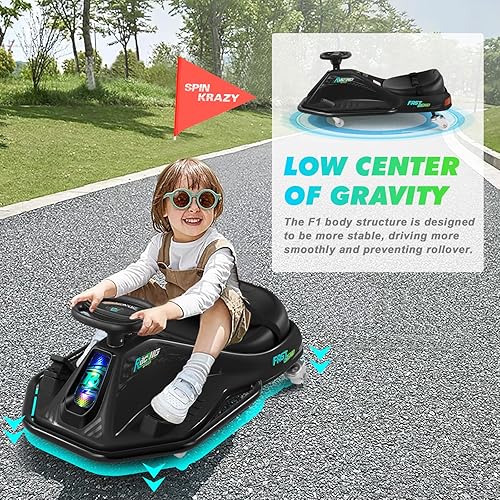 Miniatura 7 de Coche de deriva giratorio de 360 grados, 24 V eléctrico a la deriva para niños con ruedas de repuesto, velocidad altabaja, motor sin escobillas de