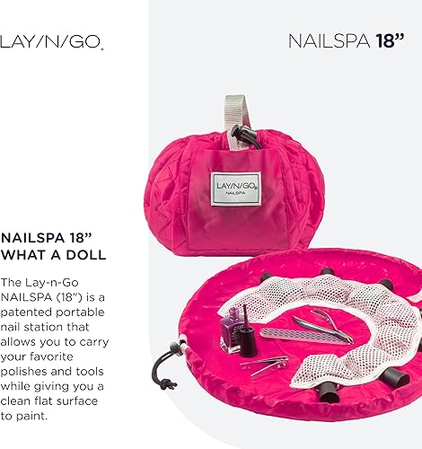 Miniatura 10 de Lay-n-Go Nail Spa - Soporte para esmalte de uñas acrílico cosmético, organizador y bolsa de aseo para viajes y uso diario con un diseño patentado