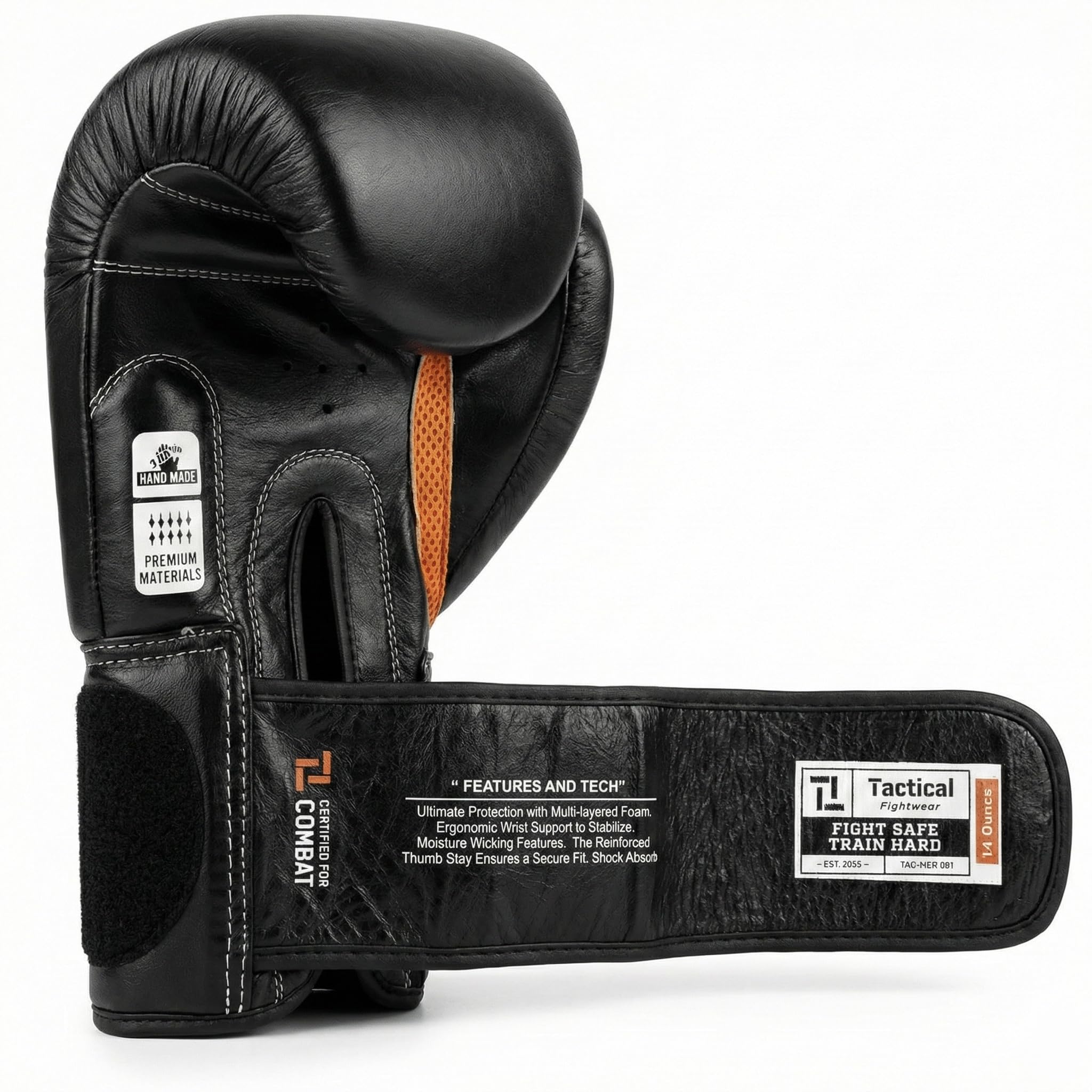 Tactical Fightwear - Vera Pelle - Guanti da kickboxing - Guantoni da boxe - Allenamento e abete rosso