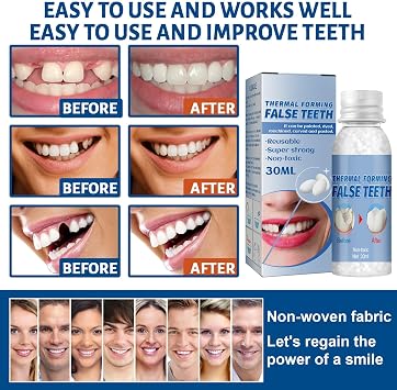 Temporary Tooth Filling Repair Kit - Moldable False Teeth for Missing Broken Tooth Replacement - Dental Repair Beads - Fake Teeth Fixing - Easy and Quick Solution