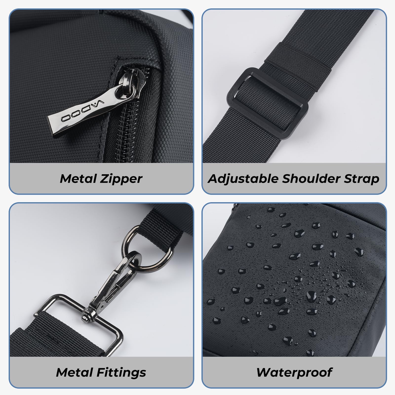 Zaino Monospalla Sling Bag - Tasca di Blocco FRID | Lmpermeabile Borsa a Spalla Borsello Tracolla Marsupio Uomo Donna, Leggero Borsa Piccola Tracolla Cellulare per corsa, escursioni, ciclismo