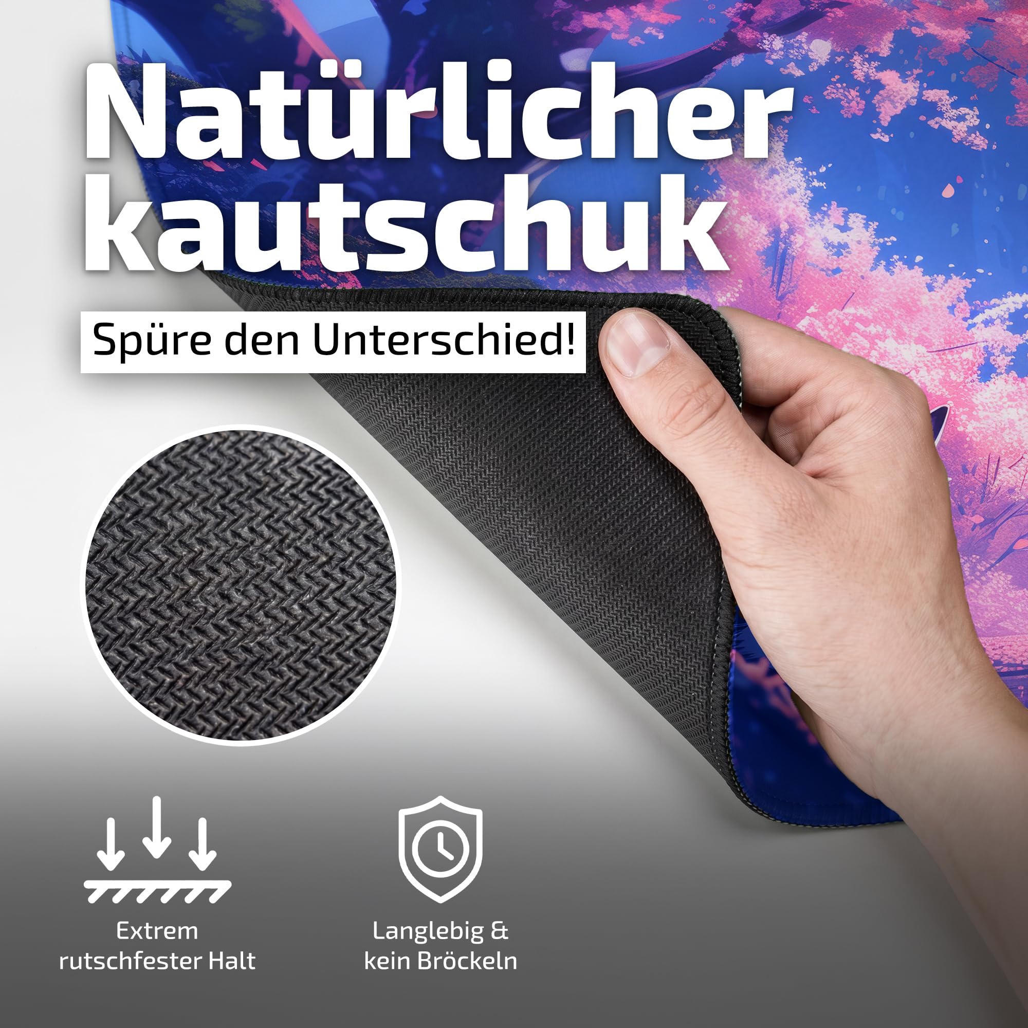 Tilt Gaming Mauspad 1000x500 mm - 4 mm rutschfeste Schreibtischunterlage Groß - Speed-Oberfläche & HD-Druck - Maschinenwaschbar Mousepad XXL für Gaming und Büro - Foxy Sanctuary Desk Mat