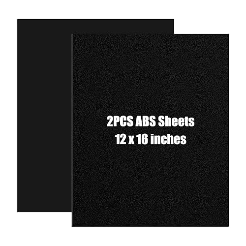 Miniatura 1 de ZWIN 2 hojas de plástico ABS de 12 x 16 x 0.12 pulgadas, hojas de ABS de diferentes caras moldeables que las láminas de plexiglás acrílico, paneles