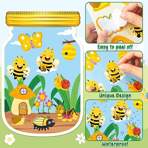 Miniatura 3 de CY2SIDE Juego de 12 calcomanías de espacio exterior para niños, haz un tarro exterior, escena con calcomanías de astronauta del espacio exterior,