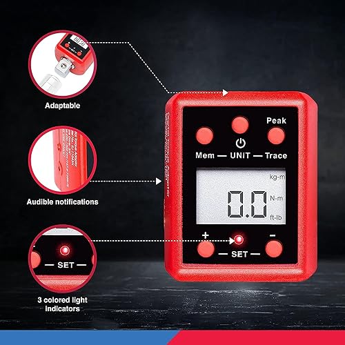 Miniatura 6 de Neiko 20743A Adaptador digital para torsión 3/4 pulgadas 147 Pies/737 libras Alarma auditiva