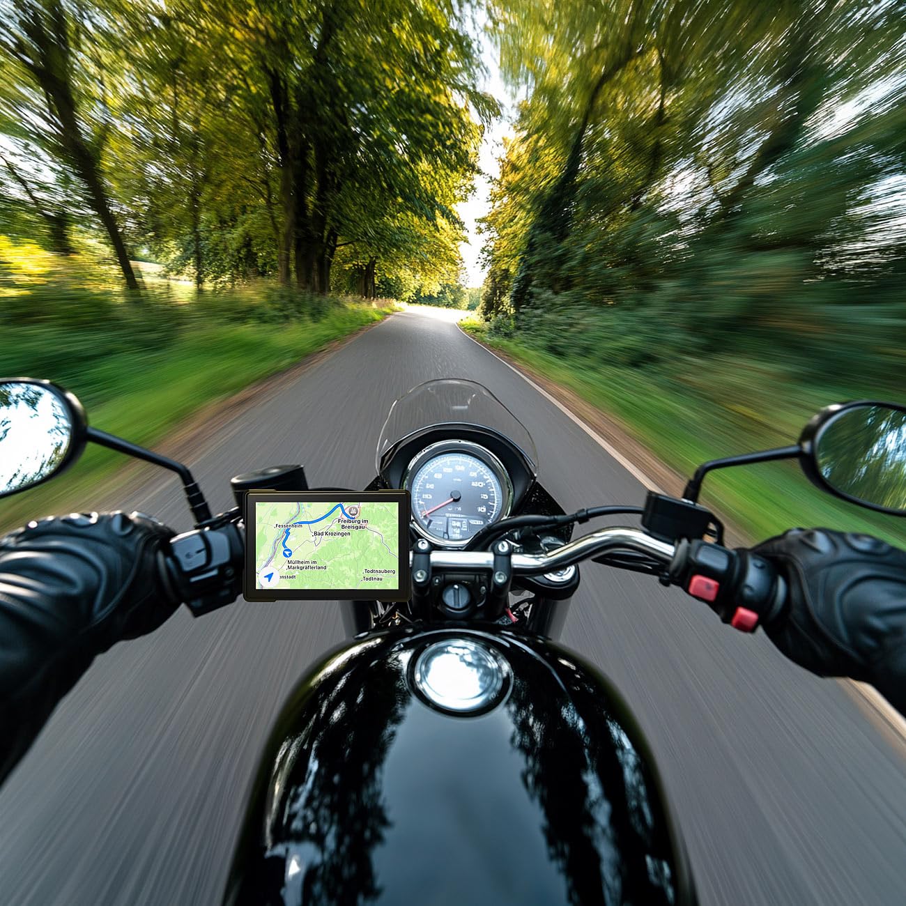 Lescars Navigation Motorrad: Motorrad Navi-Display, CarPlay- & Android Auto-kompatibel (Apple Carplay, Zubehör, GPS)