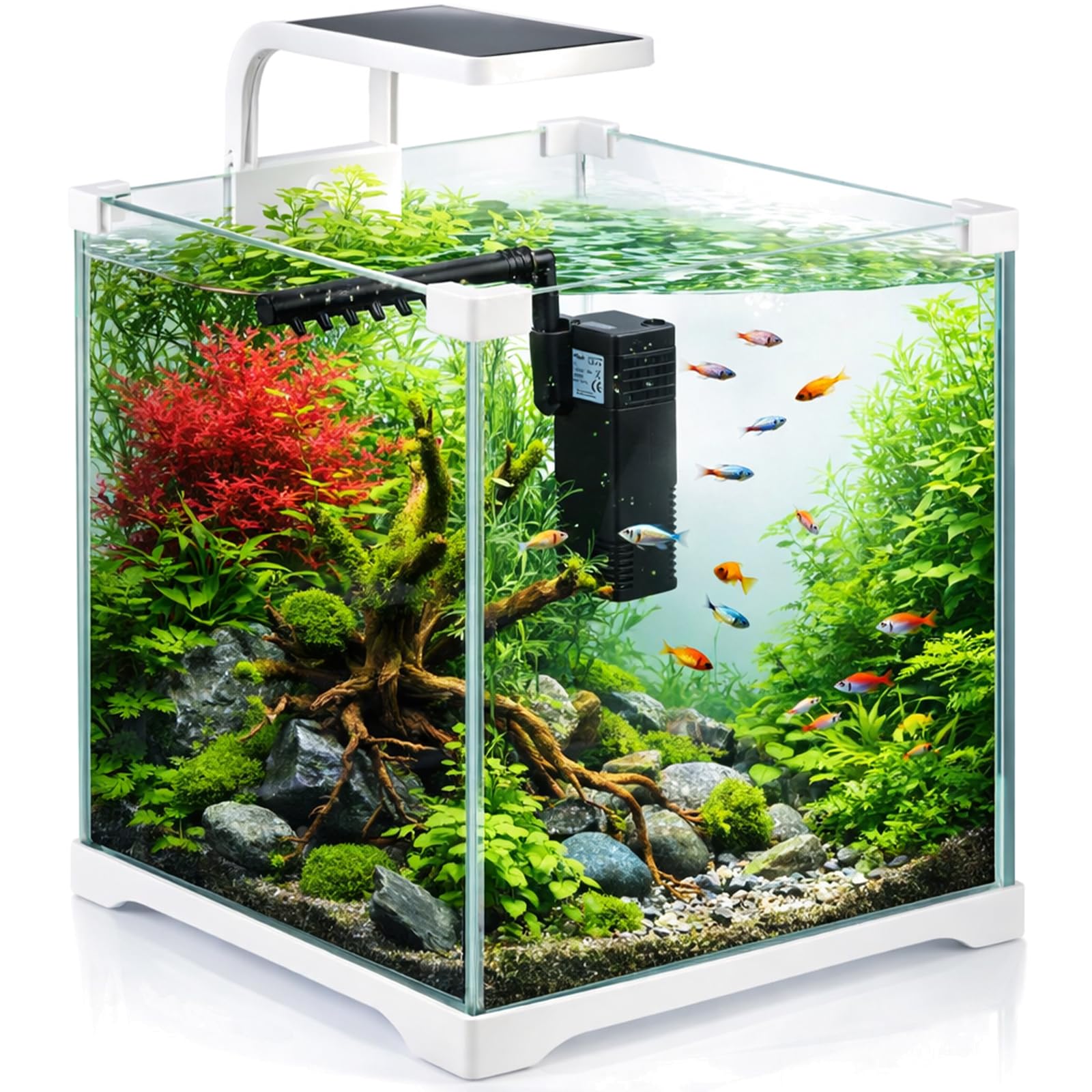 Kruger Meier Shrimp!One Pro 20 Aquarium Komplettset 10L – Nano Aquarium Set mit LED Beleuchtung und Innenfilter für Garnelen & Fische