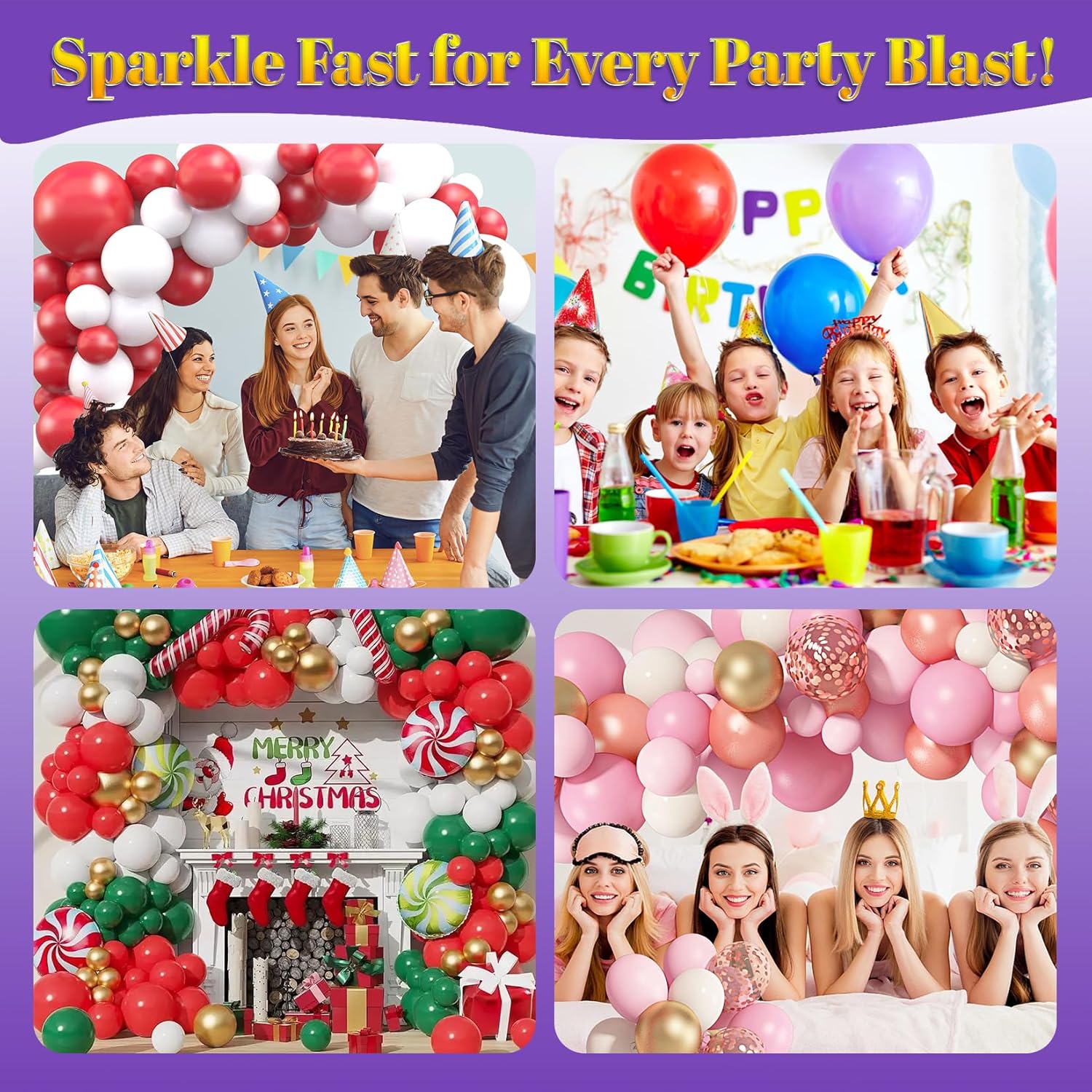 Balloon Shine Spray for Party : 15 oz Balloons Spray Silicone for Halloween Birthday Decorations - Long Lasting Instant High Shine Waterproof for Outdoor Décor (2 PACK)