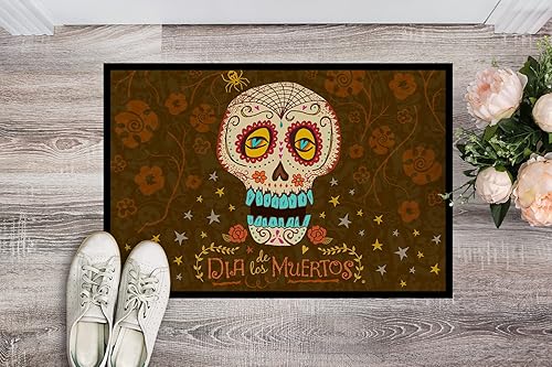 Miniatura 3 de Caroline's Treasures VHA3031MAT Tapete para puerta del Día de los Muertos, alfombra de interior o exterior de 18 x 27 pulgadas, 27 pulgadas de largo
