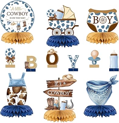 A Little Cowboy On The Way Tableware/Cake Decorations!