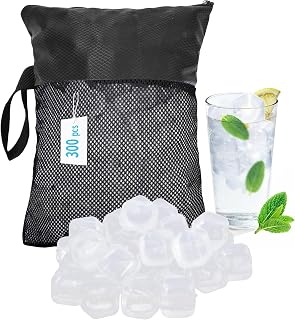 Reusable Ice Cubes for Camping Coolers, Transparent Square, 300 Pack