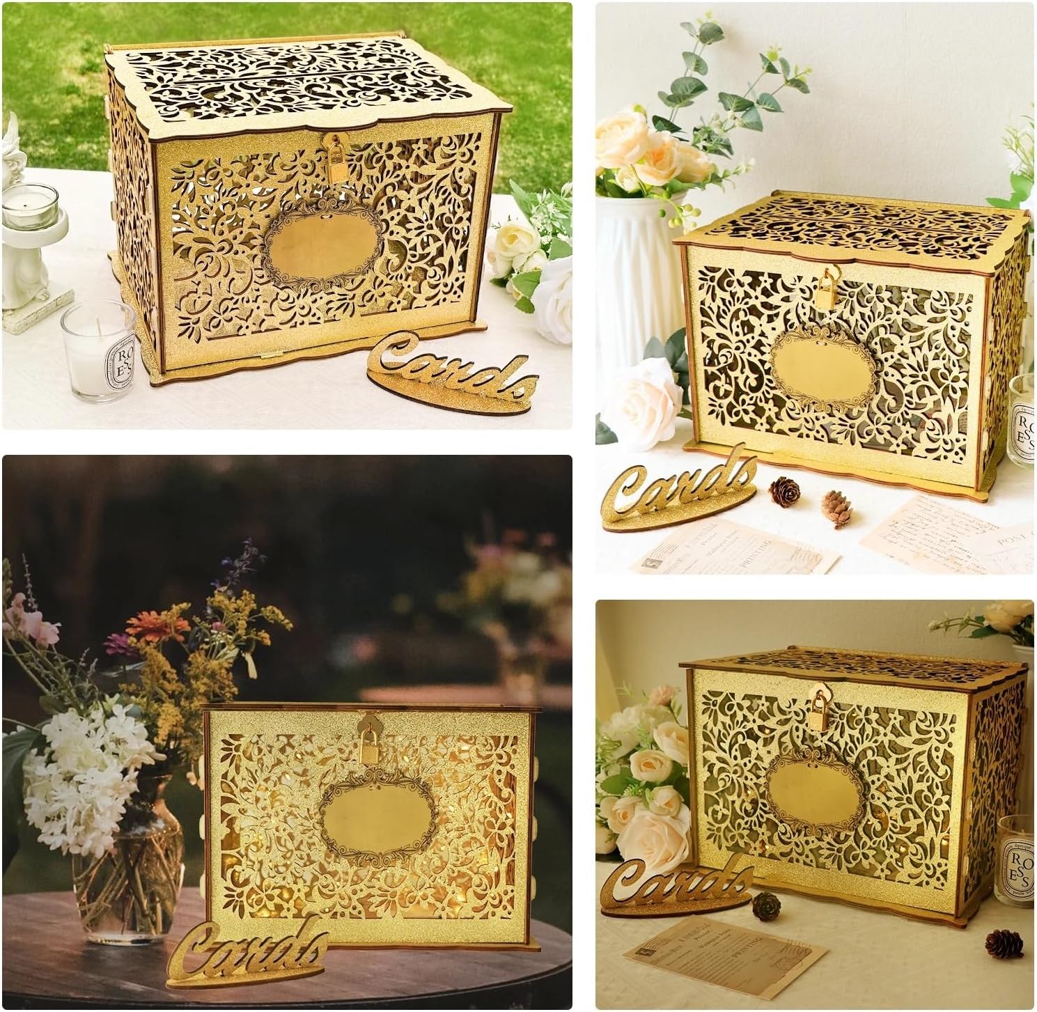 Card Box For Wedding Gold Wedding Card Box For Reception Glittery Boxes With Lock